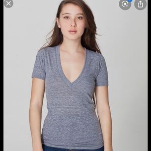 American apparel black deep v neck -XS